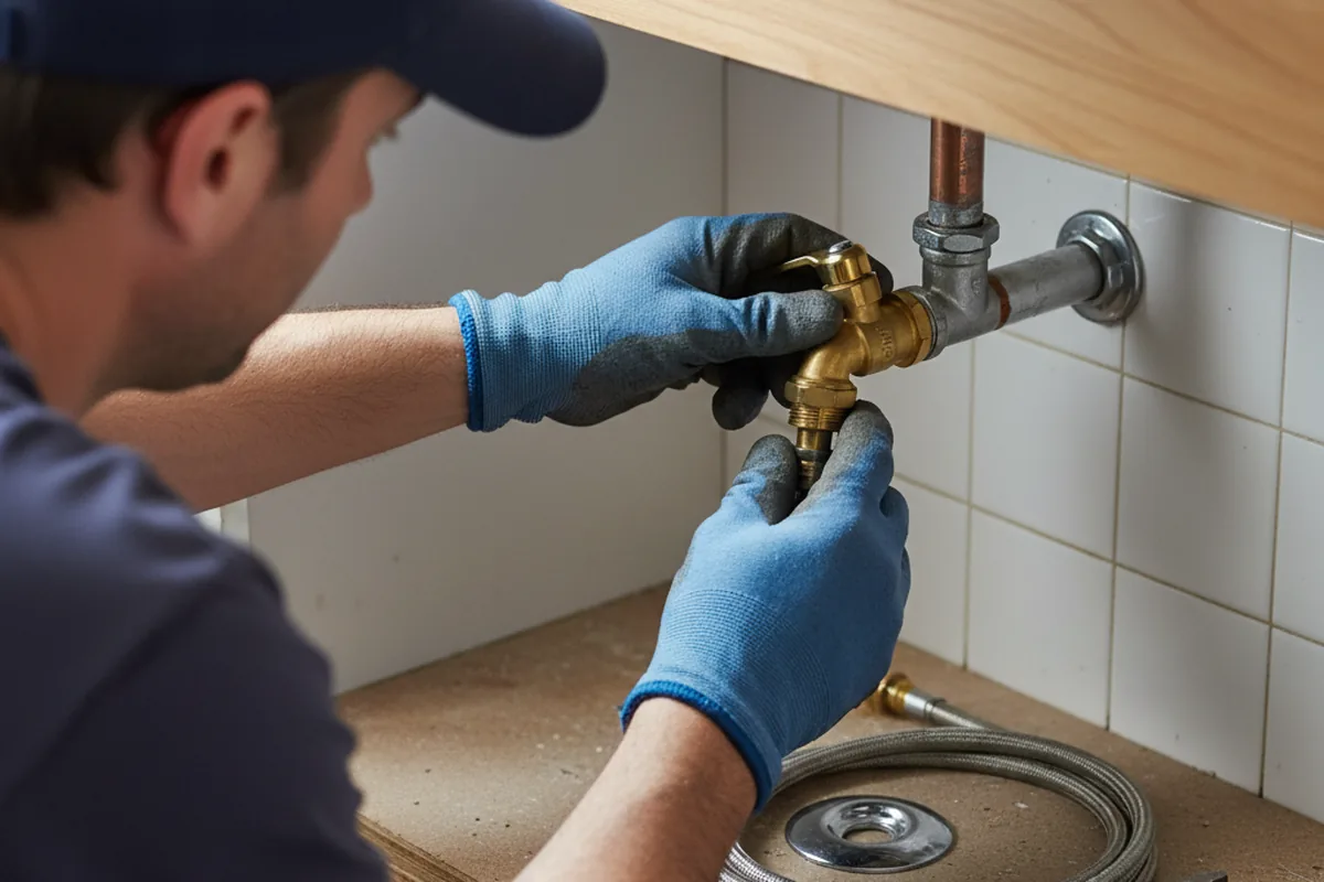 Shutoff valve and fitting work during Emergency Plumbing in Herrin